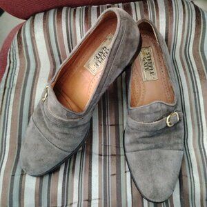❤️Mens STEEPLE GATE Gray Suede Buckle Front Loafers Size 8 1/2 D